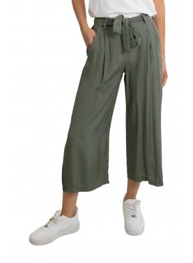 Pantalone cropped in viscosa con fascia  "Iris"